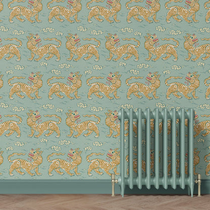 Behang Vintage Tigers Blue - Story of July