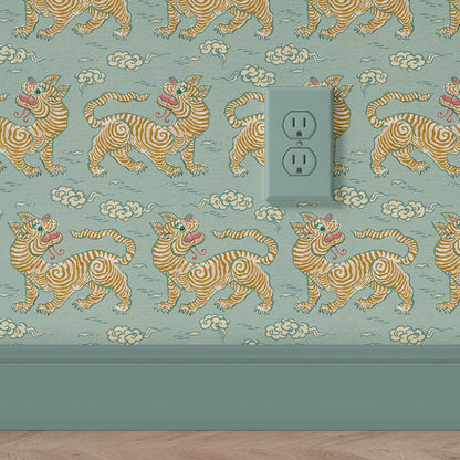Behang Vintage Tigers Blue - Story of July