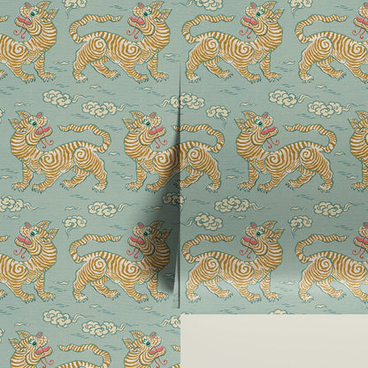 Behang Vintage Tigers Blue - Story of July