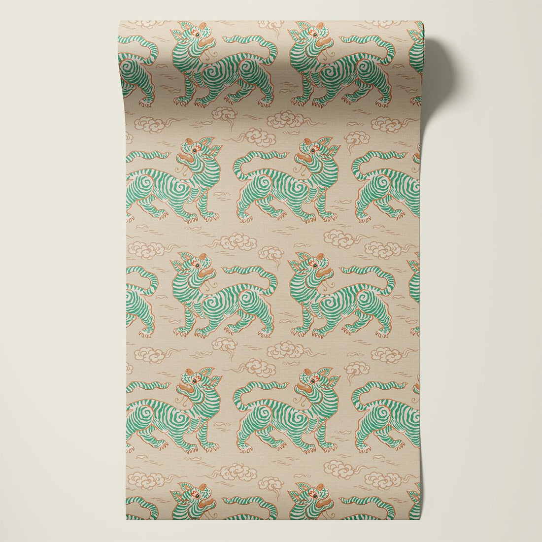 Behang Vintage Tigers Green - Story of July