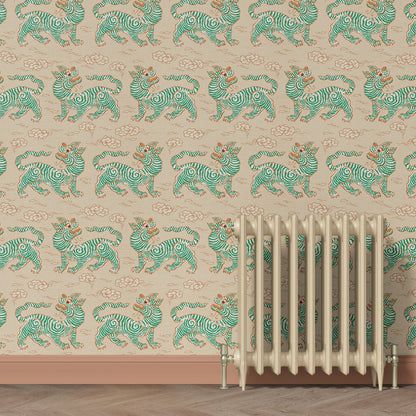 Behang Vintage Tigers Green - Story of July