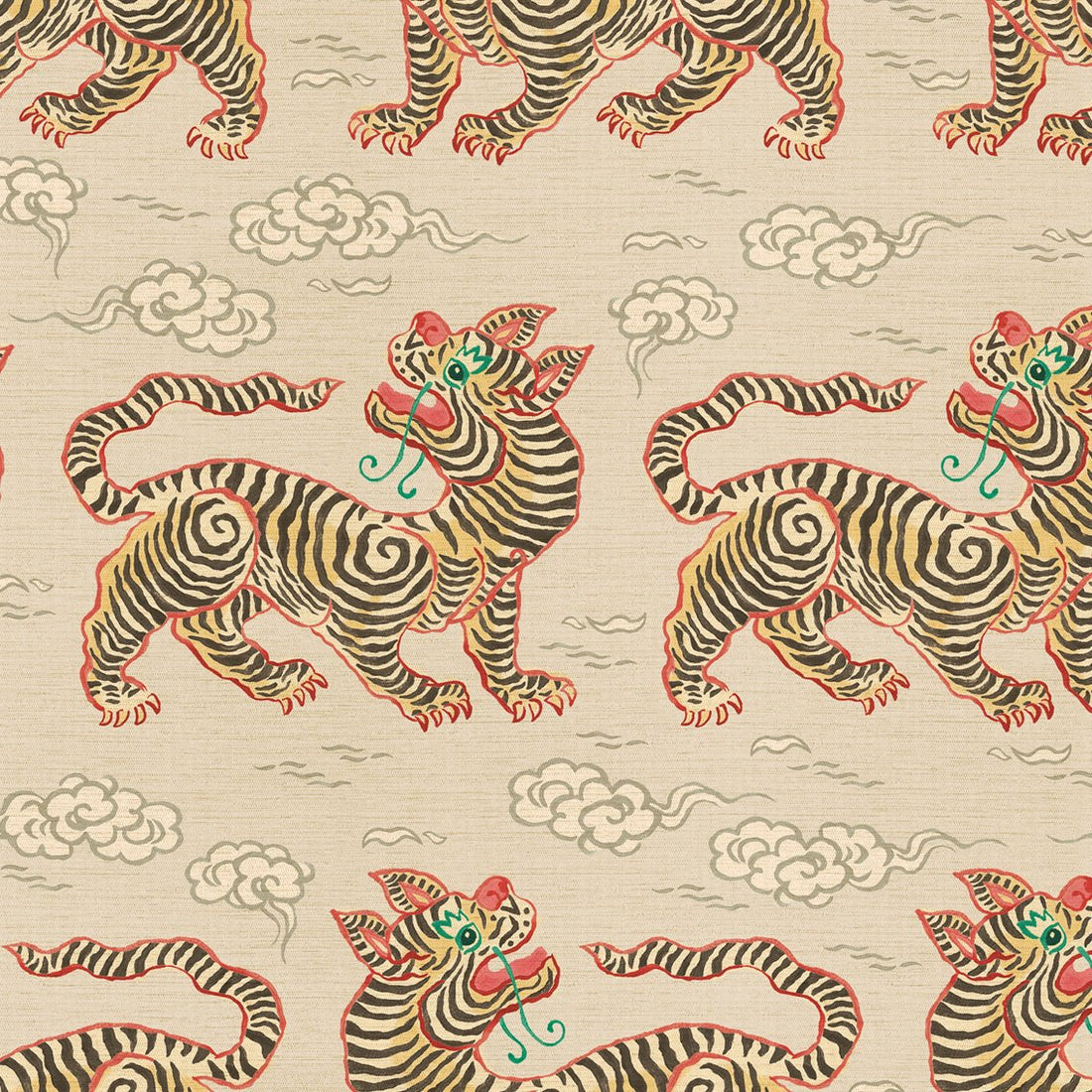 Behang Vintage Tigers Offwhite - Story of July