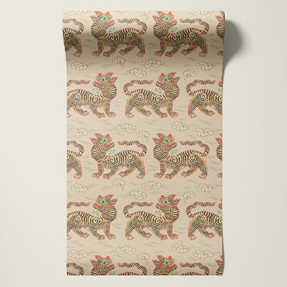 Behang Vintage Tigers Offwhite - Story of July