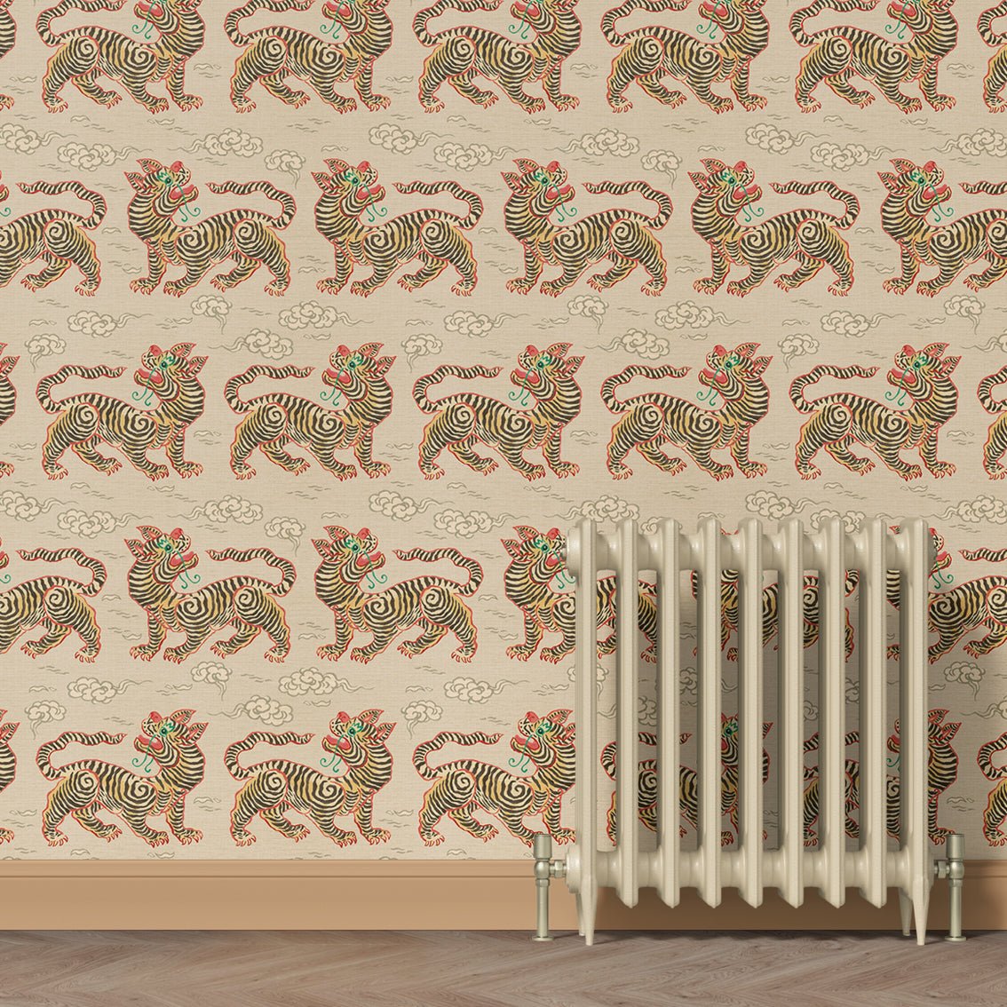 Behang Vintage Tigers Offwhite - Story of July