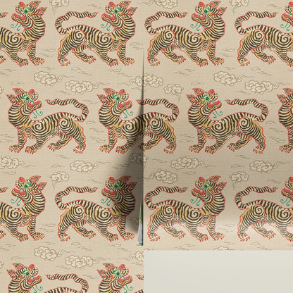 Behang Vintage Tigers Offwhite - Story of July