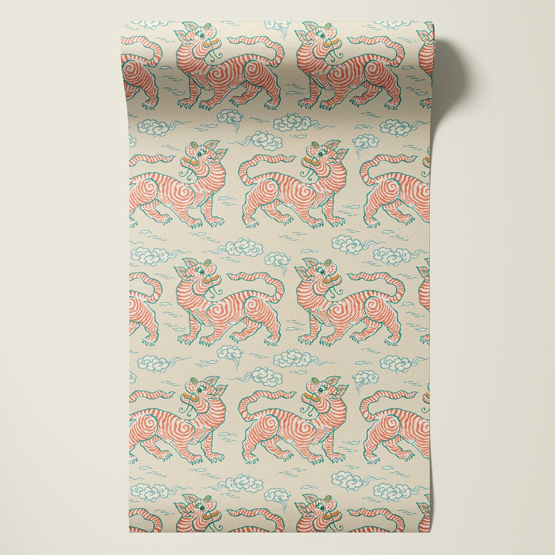 Behang Vintage Tigers Terra - Story of July