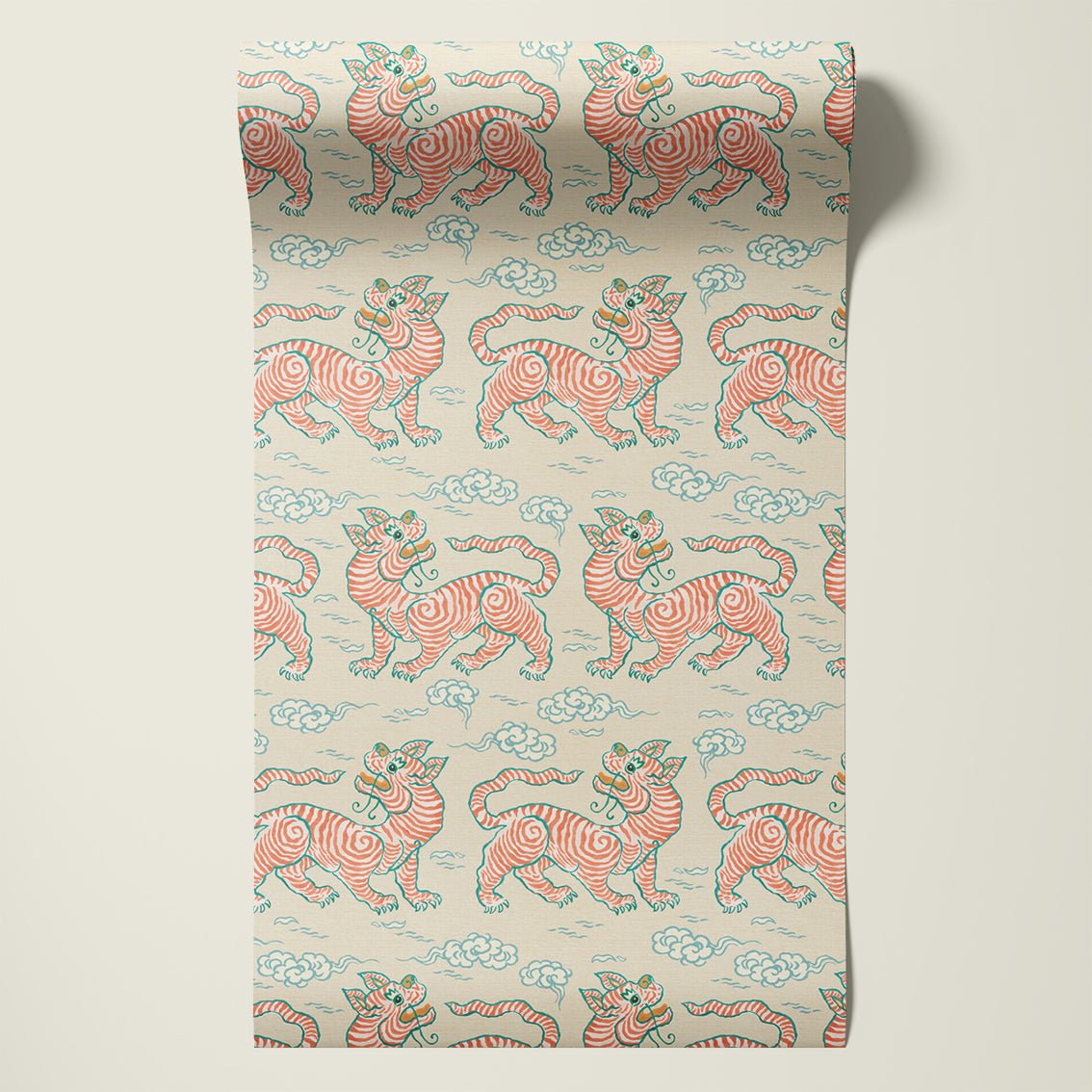 Behang Vintage Tigers Terra - Story of July