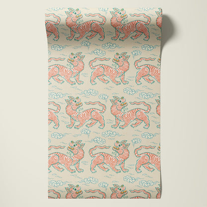 Behang Vintage Tigers Terra - Story of July