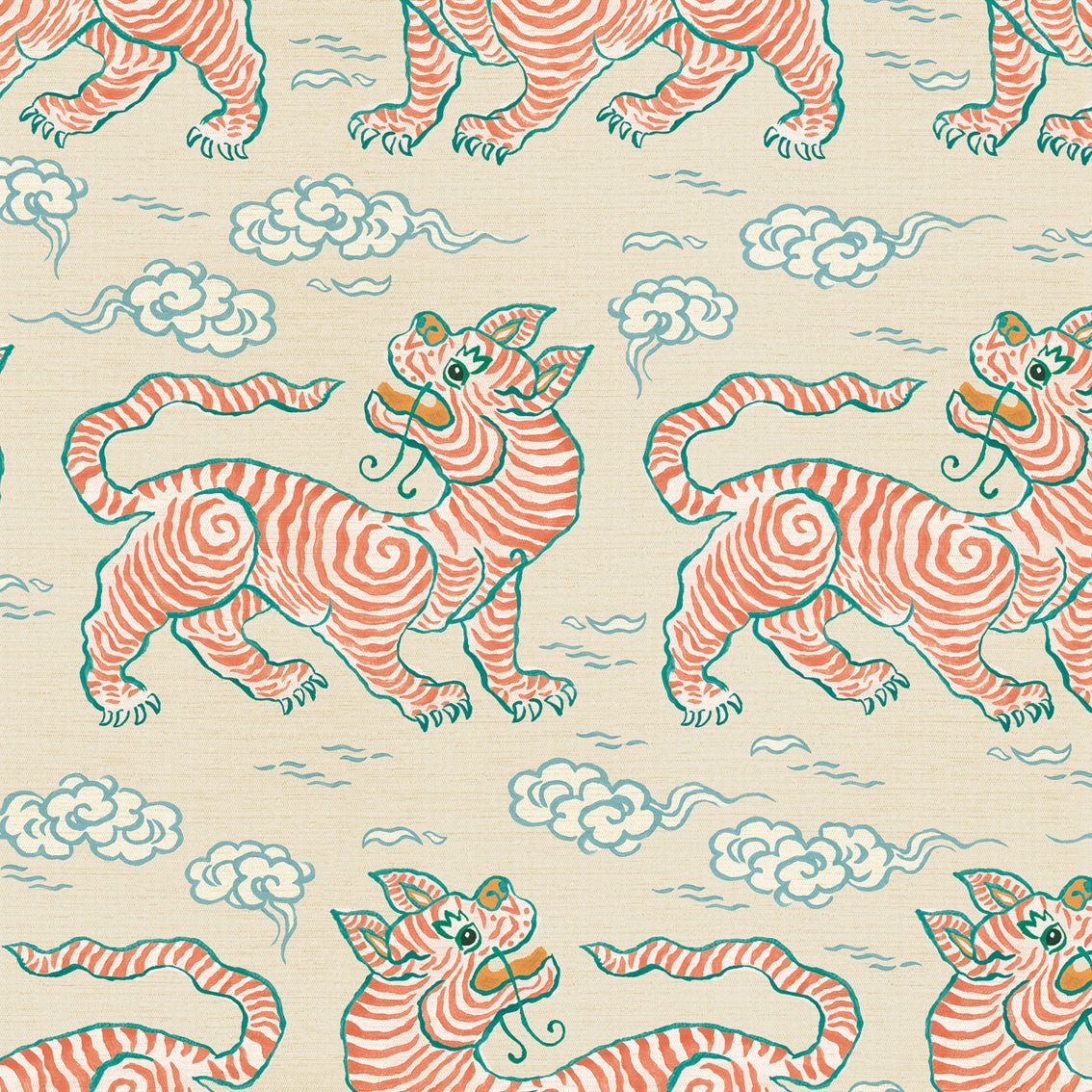 Behang Vintage Tigers Terra - Story of July