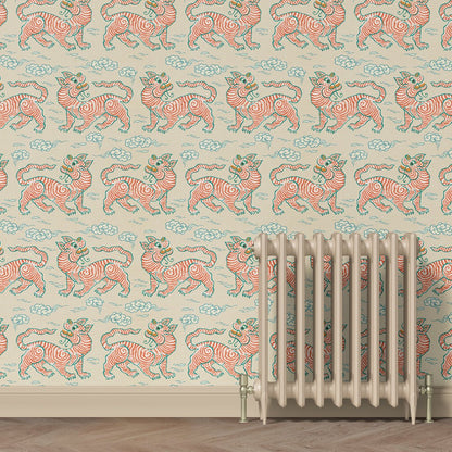 Behang Vintage Tigers Terra - Story of July