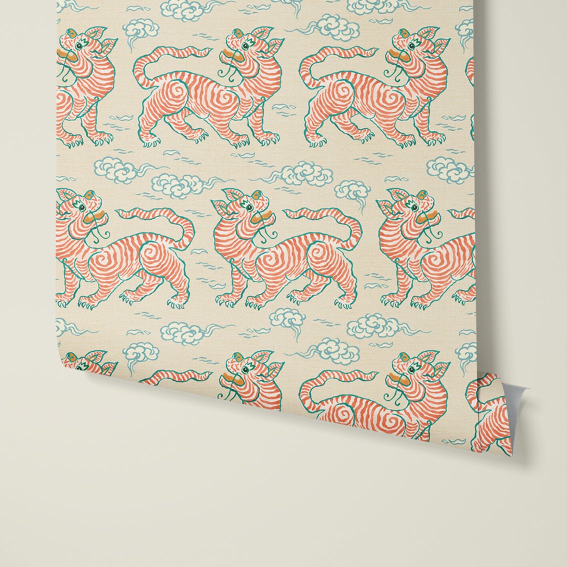 Behang Vintage Tigers Terra - Story of July