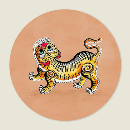 Behangcirkel Tiger Light Terra - Story of July