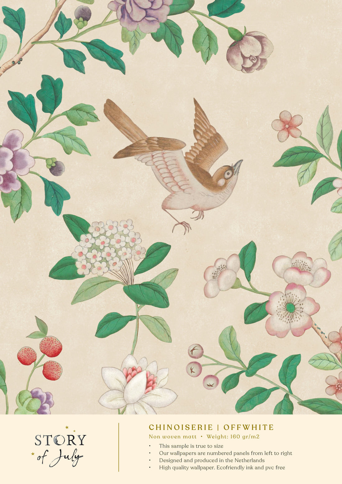 Behangsample Chinoiserie Offwhite - Story of July