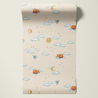 Behangsample Embroiderd Fox - Story of July