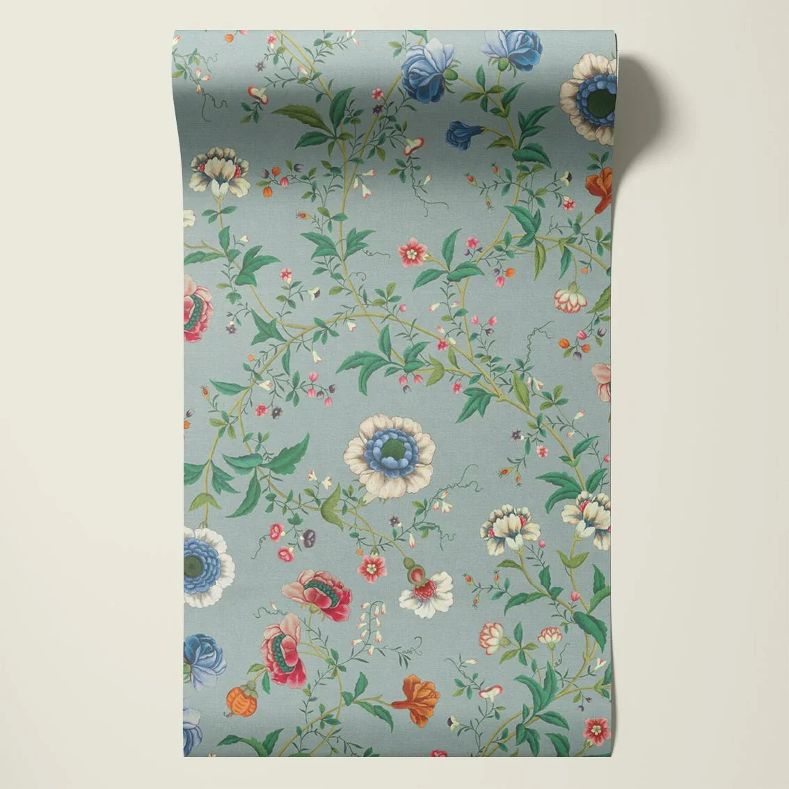 Behangsample Floral Heritage Light Blue - Story of July