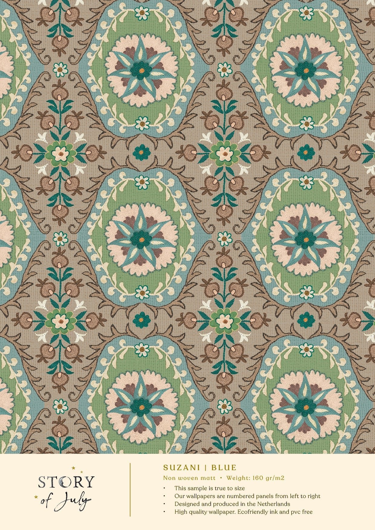 Behangsample Suzanni Blue - Story of July