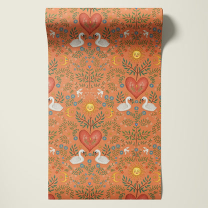 Behangsample Swan Heart Terra - Story of July