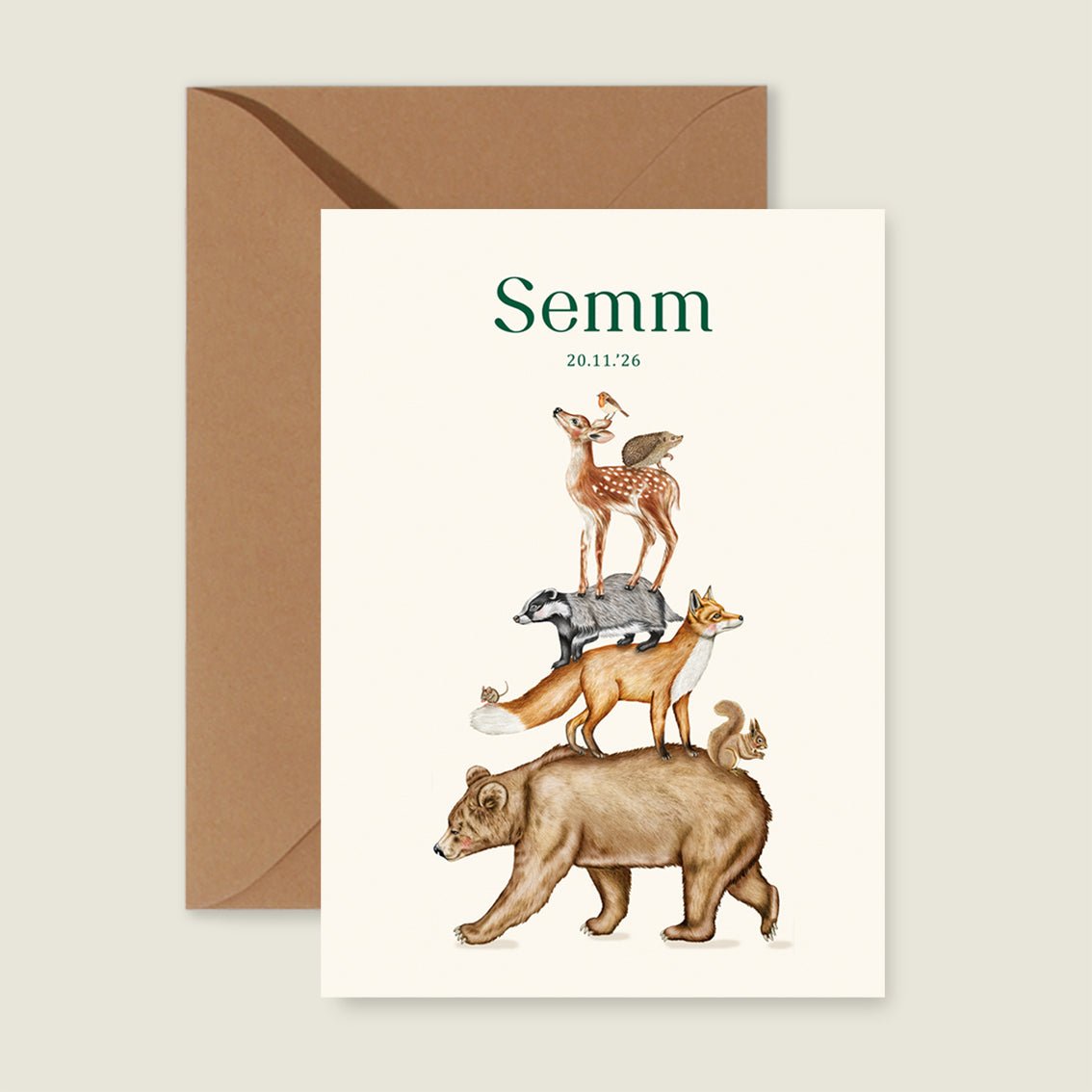 Geboortekaartje Animal Tower - Story of July