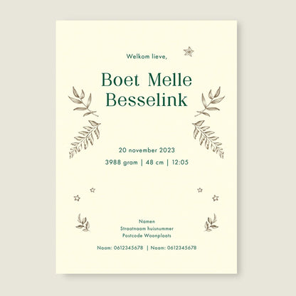 Geboortekaartje Animal Tower Offwhite - Story of July