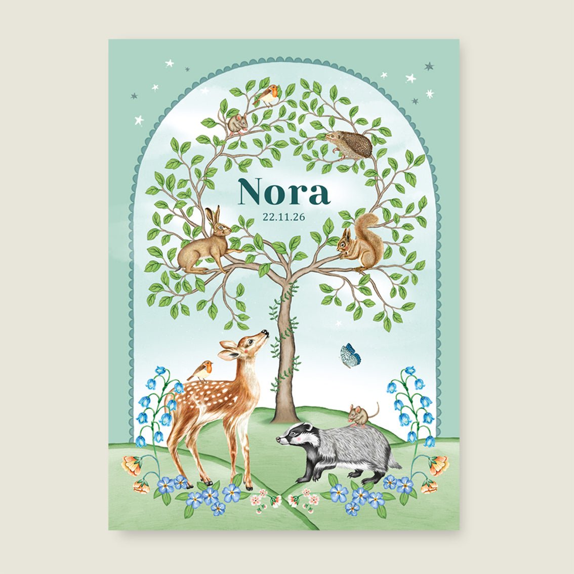 Geboortekaartje Animal Tree - Story of July