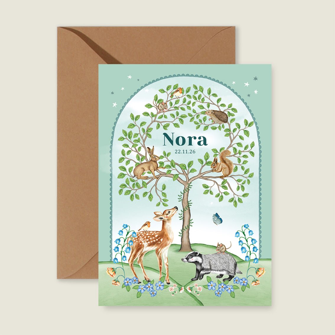 Geboortekaartje Animal Tree - Story of July