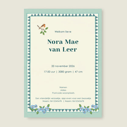 Geboortekaartje Animal Tree - Story of July