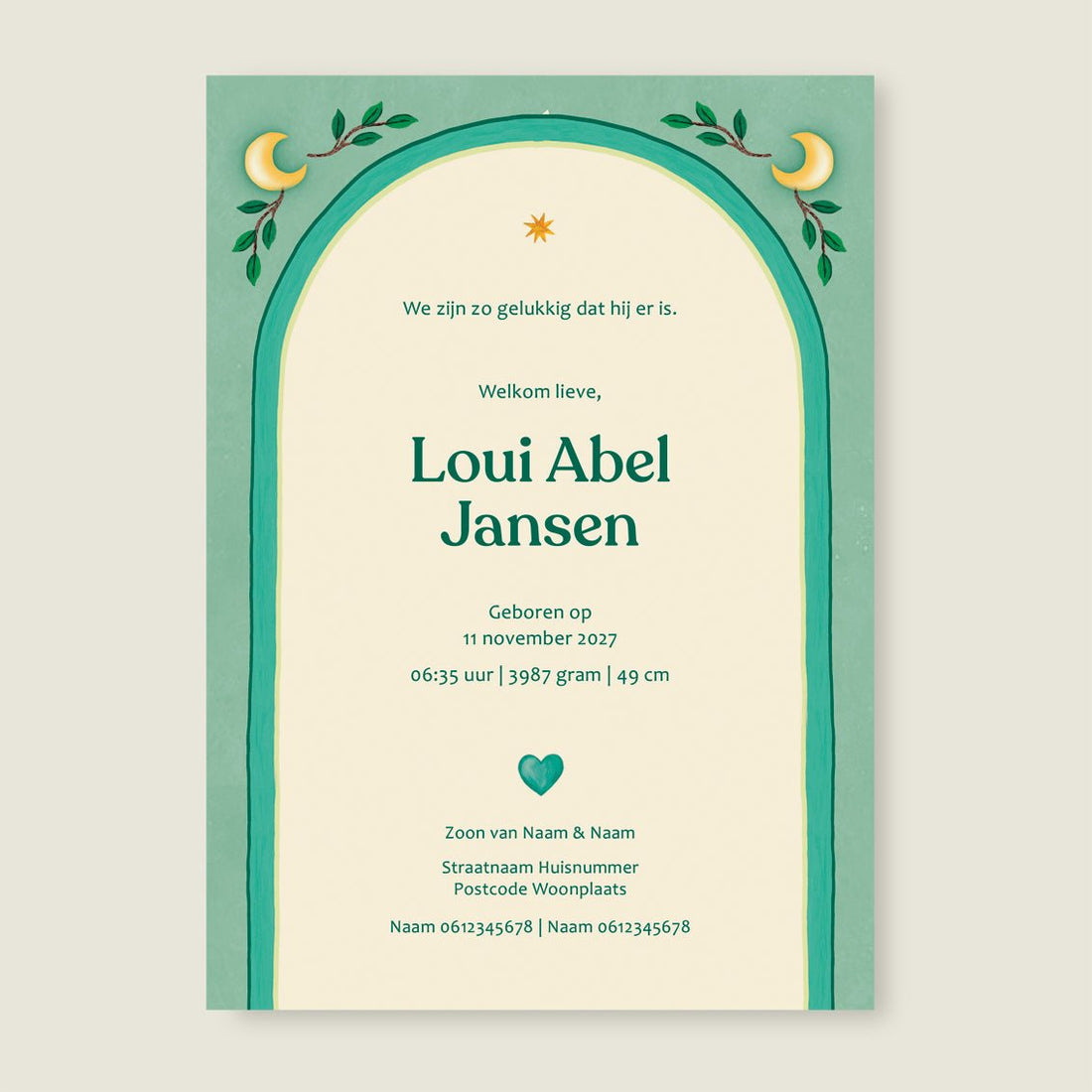 Geboortekaartje Baby Bear - Story of July