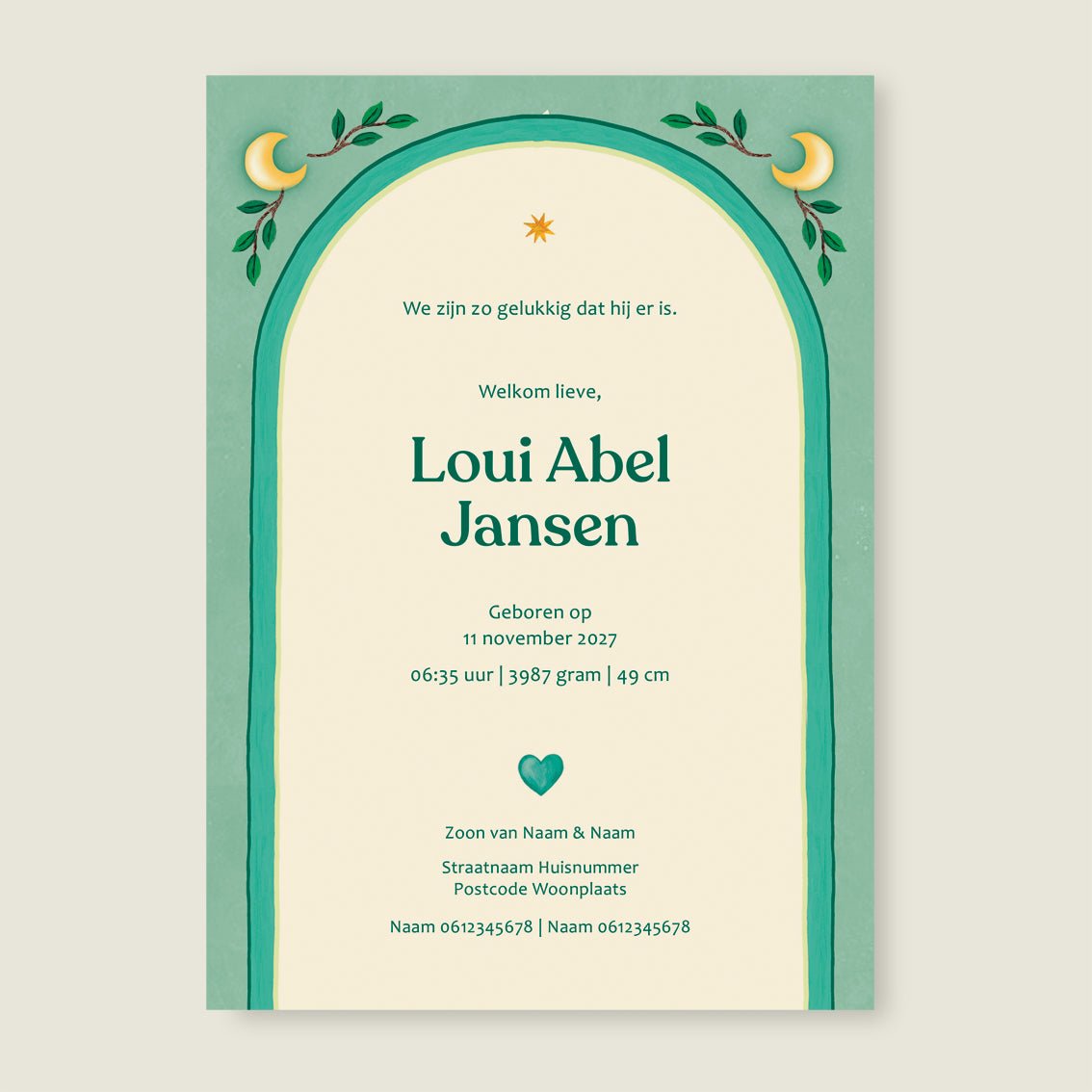 Geboortekaartje Baby Bear - Story of July