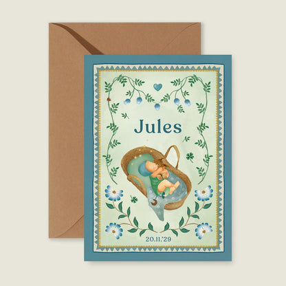 Geboortekaartje Baby Blue - Story of July