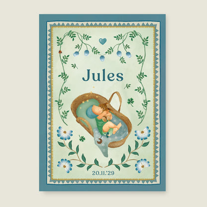 Geboortekaartje Baby Blue - Story of July