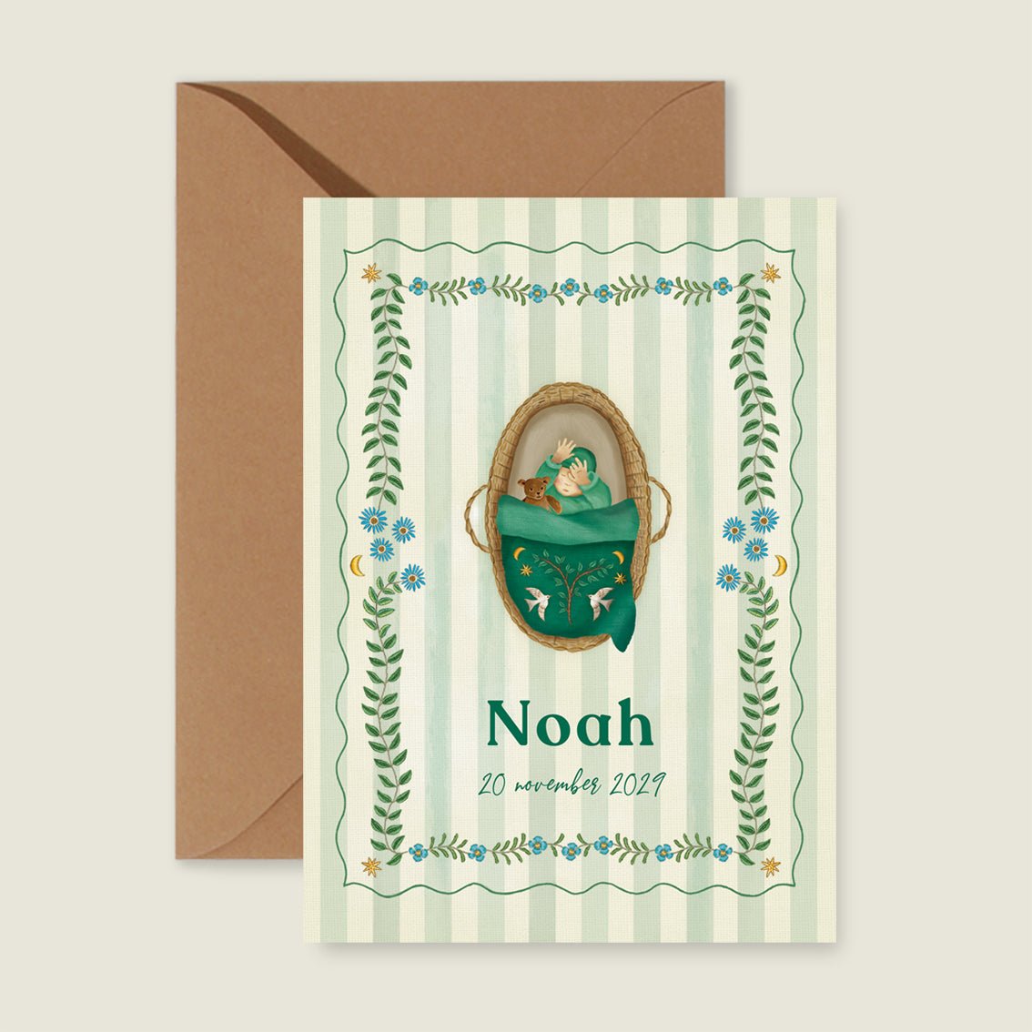 Geboortekaartje Baby Green - Story of July