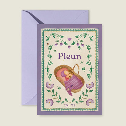 Geboortekaartje Baby Paars - Story of July