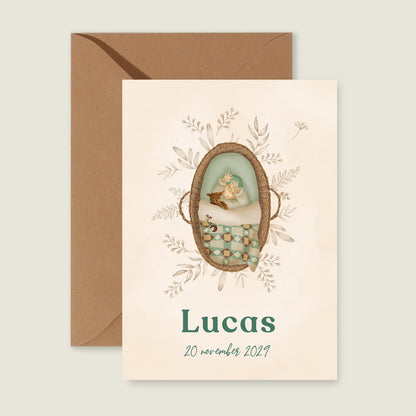 Geboortekaartje Baby Quilt Green - Story of July