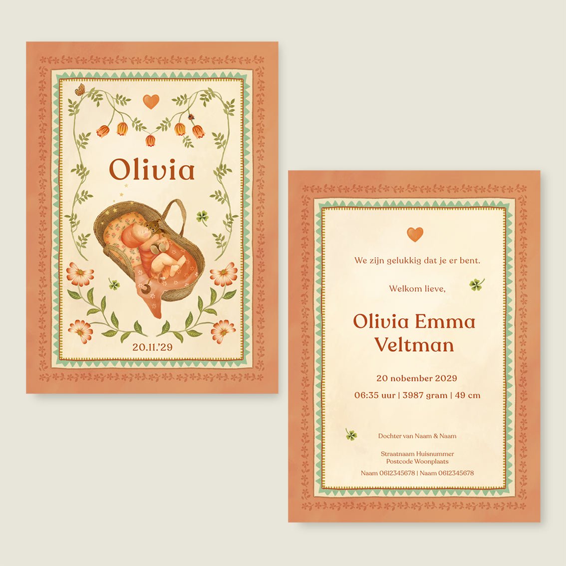 Geboortekaartje Baby Terra - Story of July