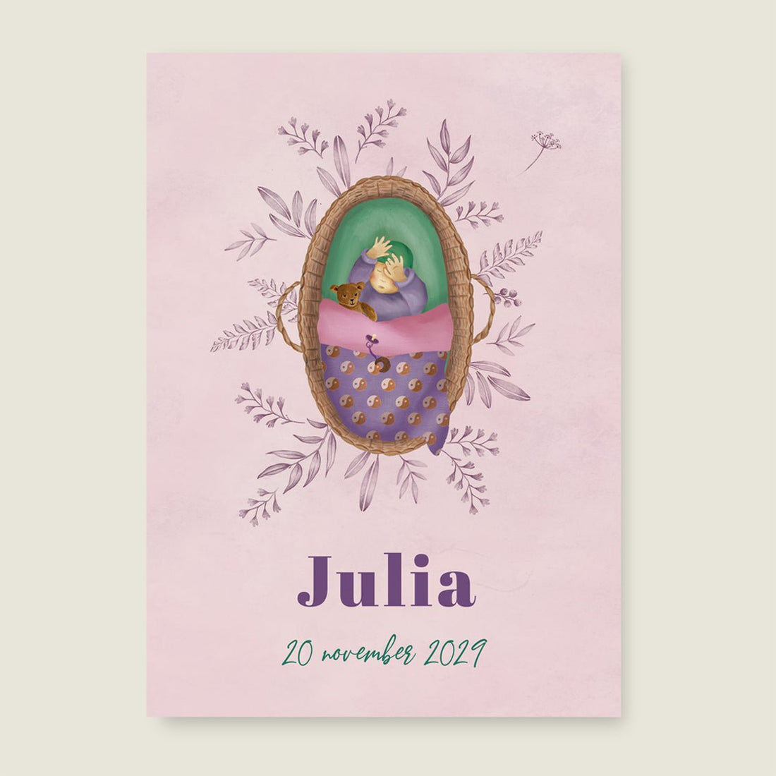 Geboortekaartje Baby Yingyang - Story of July