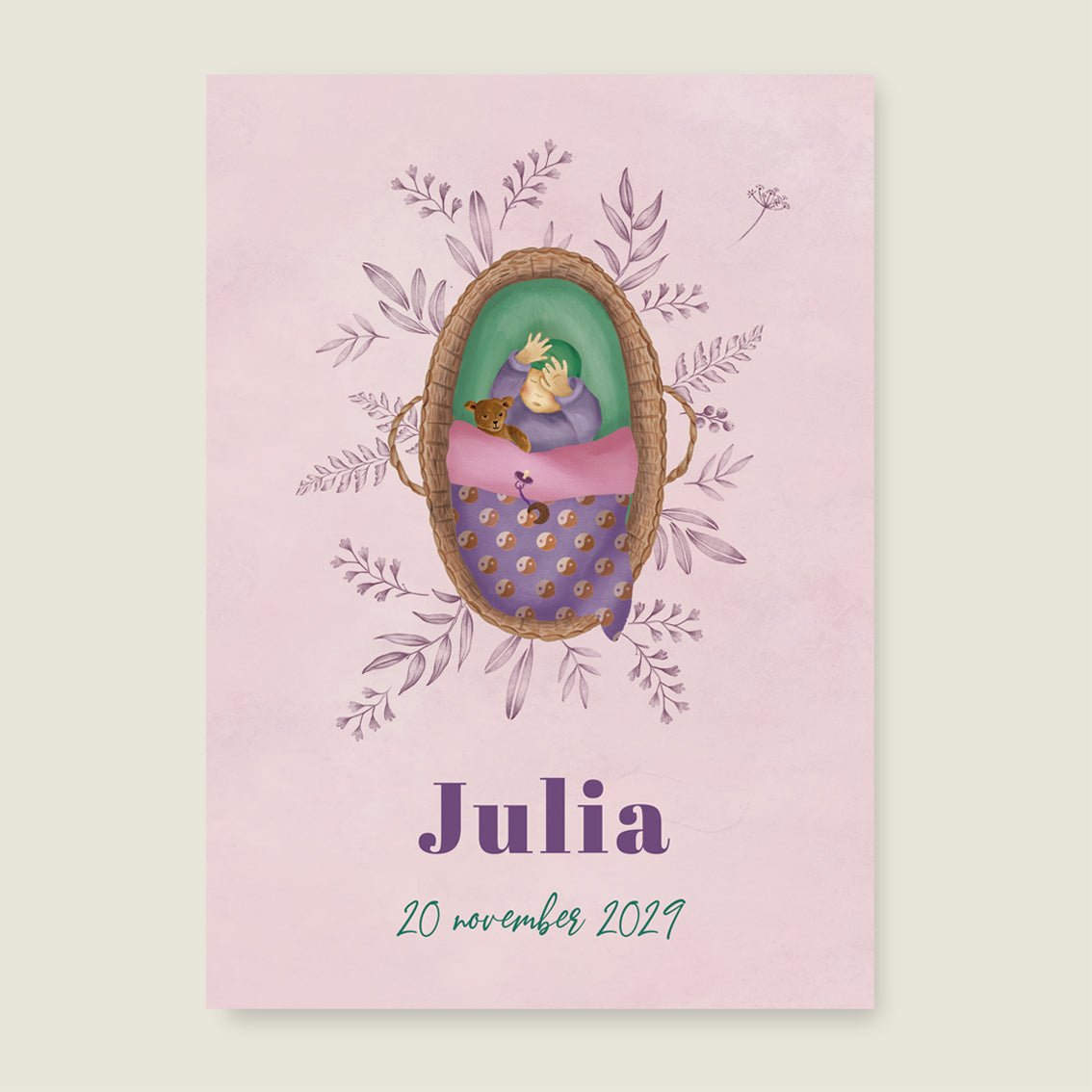 Geboortekaartje Baby Yingyang - Story of July