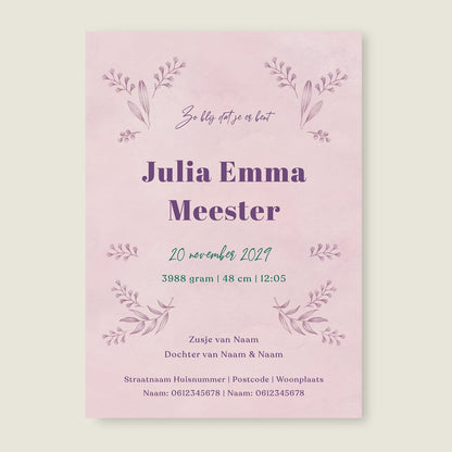 Geboortekaartje Baby Yingyang - Story of July