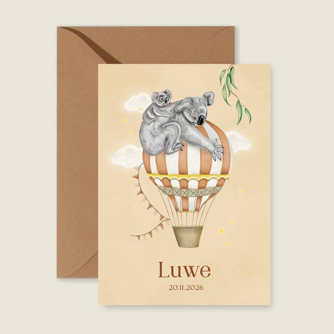 Geboortekaartje Balloon Koala Terra - Story of July