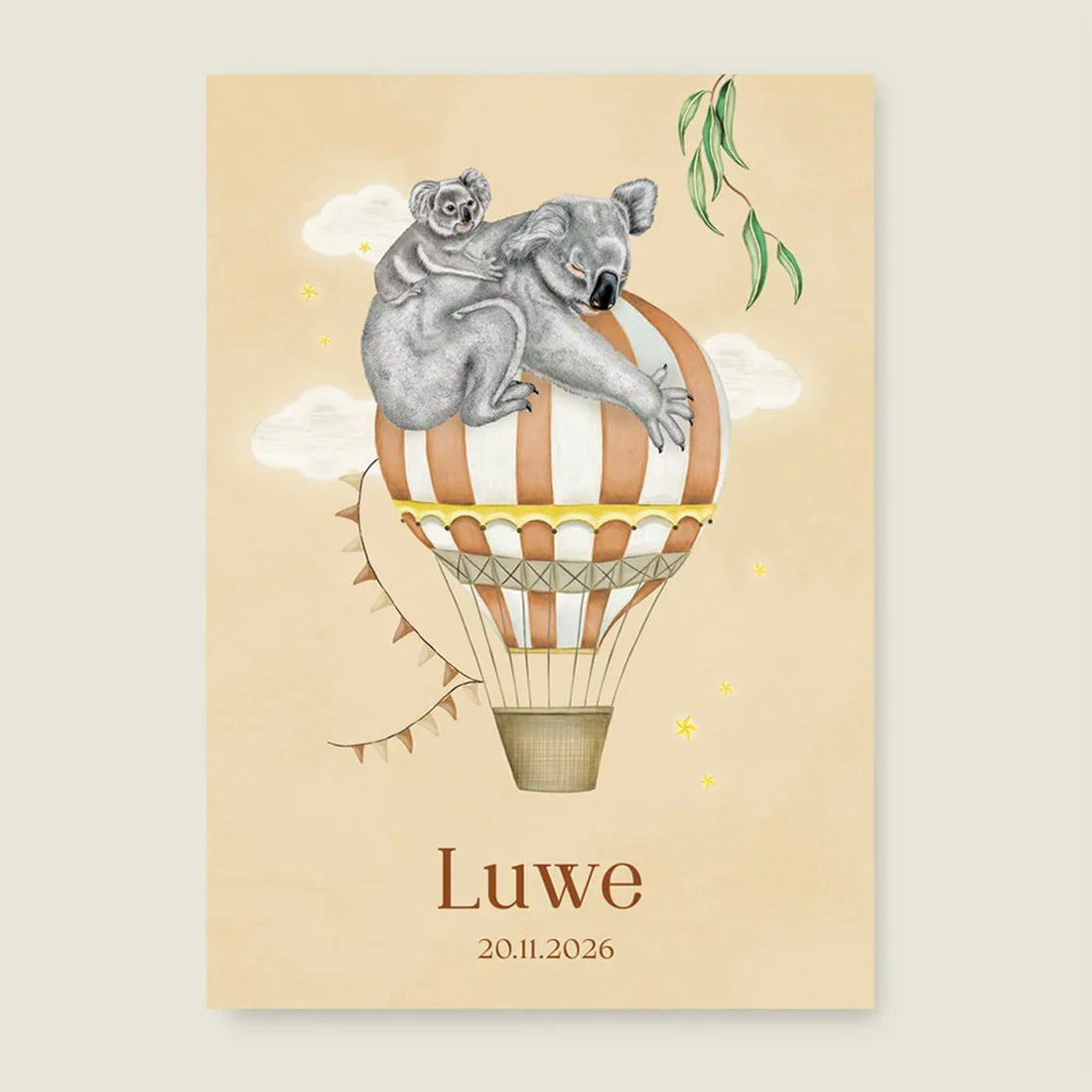 Geboortekaartje Balloon Koala Terra - Story of July