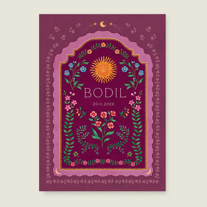 Geboortekaartje Blooming Sun Red - Story of July