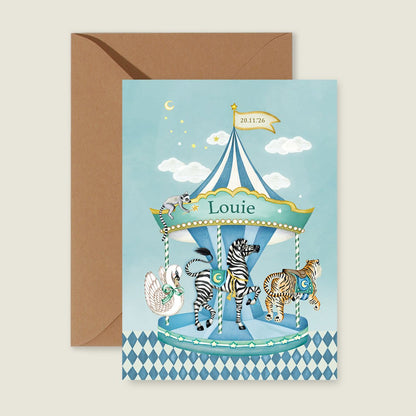 Geboortekaartje Carrousel Green - Story of July