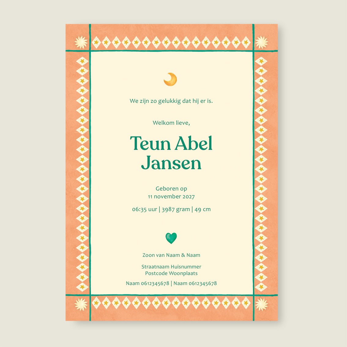 Geboortekaartje Dancing Zebras - Story of July