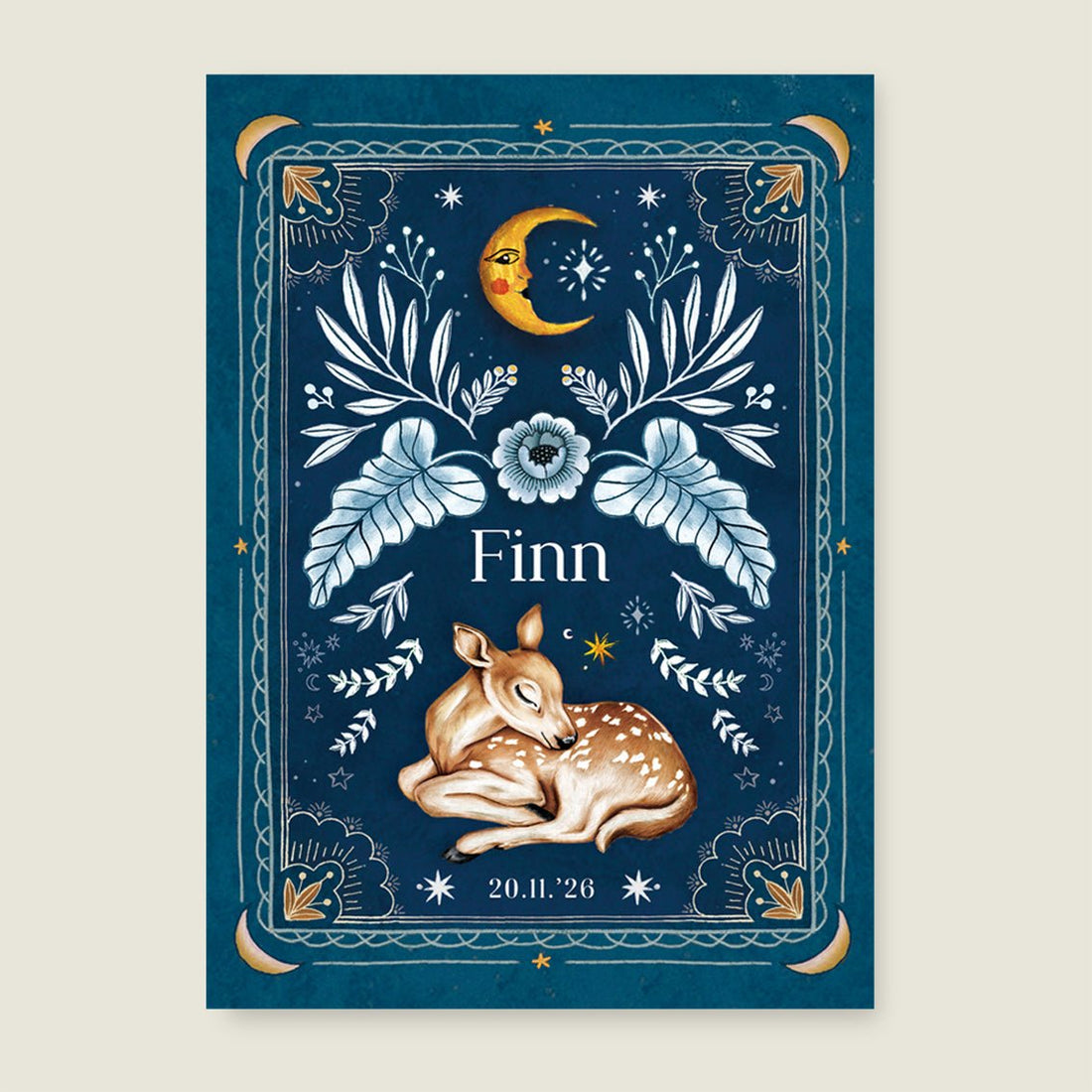 Geboortekaartje Dear Moon Blue - Story of July