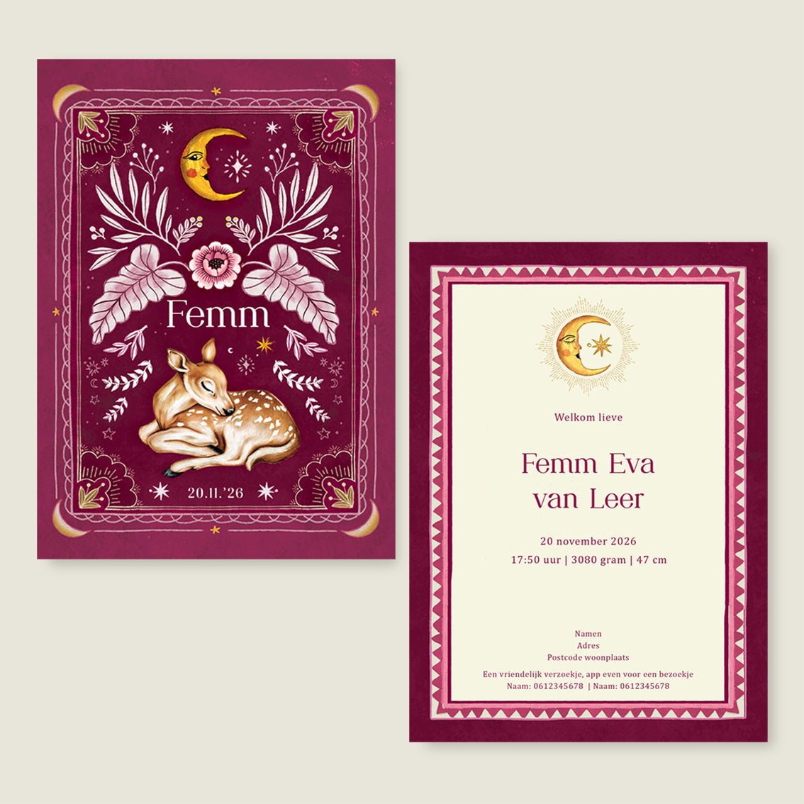 Geboortekaartje Dear Moon Red - Story of July