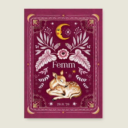 Geboortekaartje Dear Moon Red - Story of July