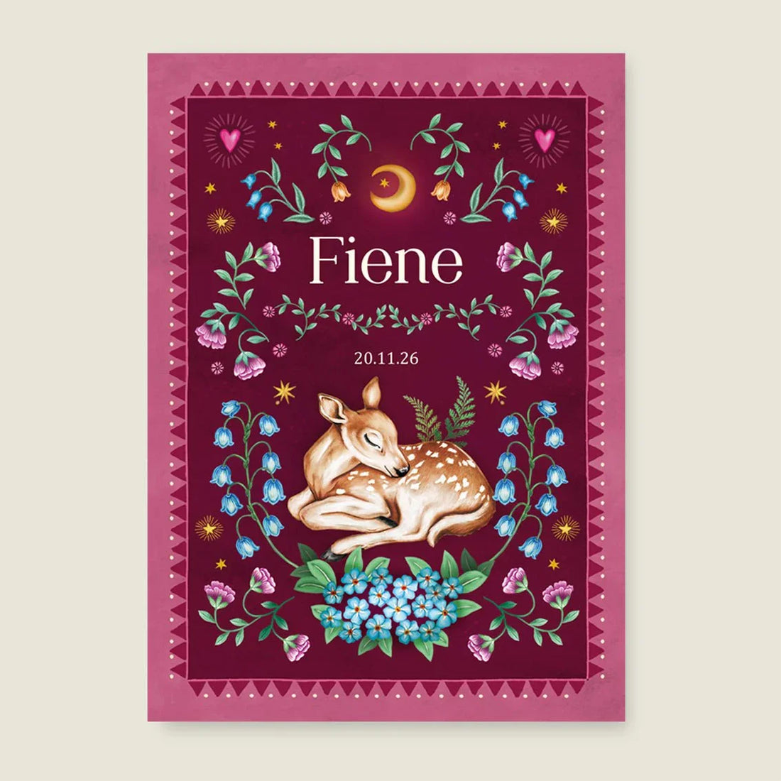 Geboortekaartje Dear Moonlight Red - Story of July