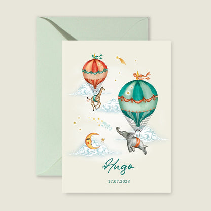 Geboortekaartje Elephant And Giraffe - Story of July