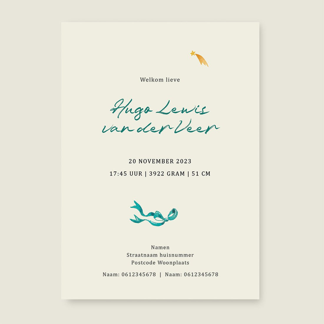 Geboortekaartje Elephant And Giraffe - Story of July