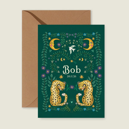 Geboortekaartje Embroider Panter Green - Story of July