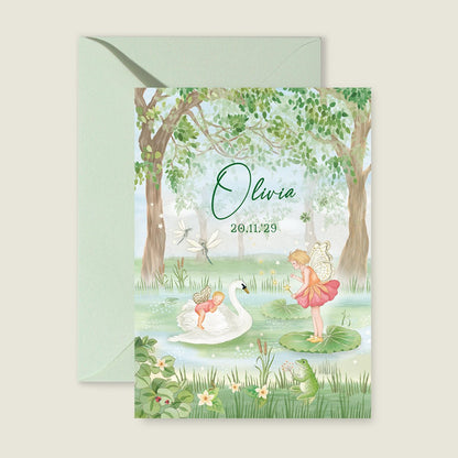 Geboortekaartje Fairy Swan - Story of July
